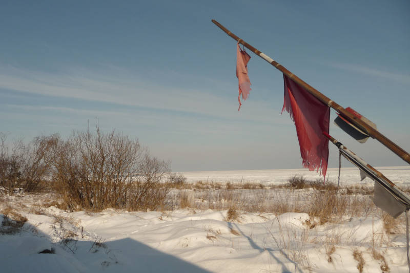 Idylle bei den Kölpinseer Fischern im Winter