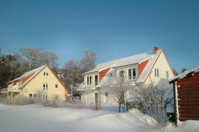 Winter auf Usedom an den Ferienwohnungen Tannengrund